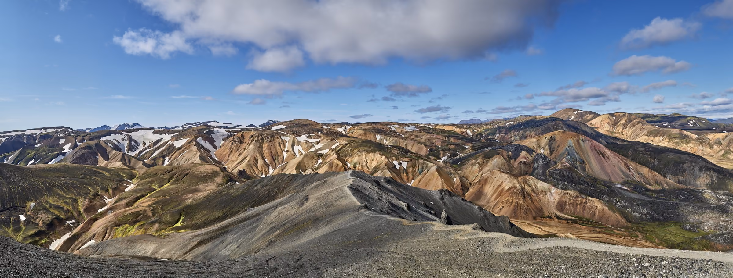 Panorama der Rhyolith-Berge von Landmannalaugar
